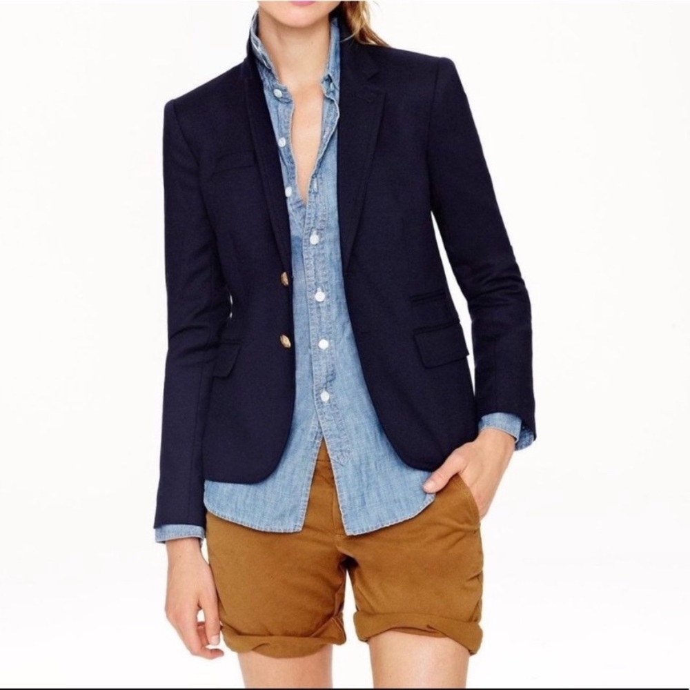 Jcrew Wool Schoolboy Navy Blazer